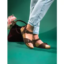 4307 LEON Comfort női bőr szandál