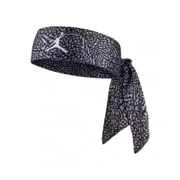 JORDAN DRI-FIT JUMPMAN HEAD TIE PRINTED WOLF GREY/BLACK/WHITE JORDAN DRI-FIT JUMPMAN HEAD TIE PRINTED WOLF GREY/BLACK/WHITE