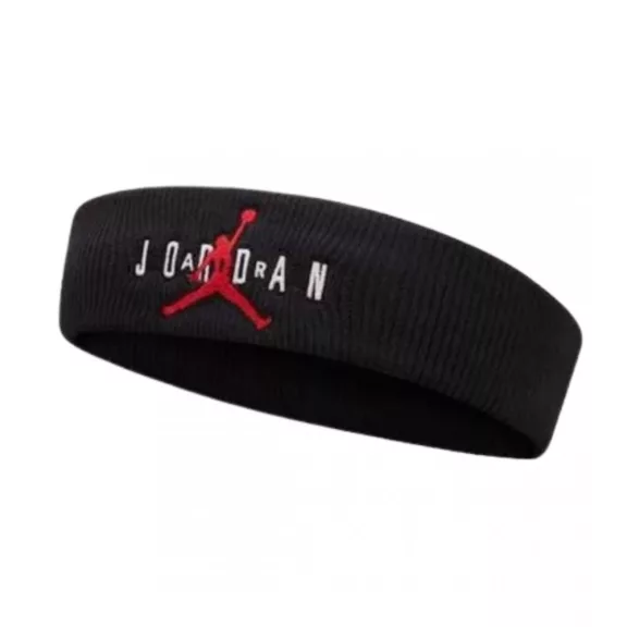 JORDAN JUMPMAN TERRY HEADBAND BLACK/GYM RED JORDAN JUMPMAN TERRY HEADBAND BLACK/GYM RED
