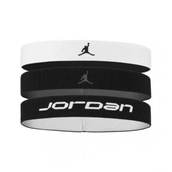 JORDAN ELASTIC SPORT WIDE HEADBANDS 3 PK BLACK/WHITE/BLACK JORDAN ELASTIC SPORT WIDE HEADBANDS 3 PK BLACK/WHITE/BLACK