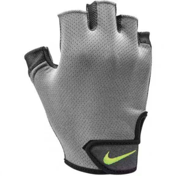 NIKE MEN'S ESSENTIAL FITNESS GLOVES COOL GREY/ANTHRACITE/VOLT M NIKE MEN'S ESSENTIAL FITNESS GLOVES COOL GREY/ANTHRACITE/VOLT M