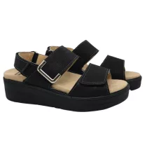 10016 -os női Dr Feet bőr papucs - fekete