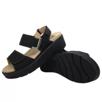10016 -os női Dr Feet bőr papucs - fekete