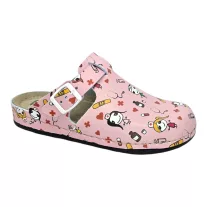 1014 -es női Dr Feet bőr papucs - rozsaszin orvos mintas