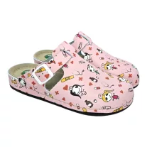 1014 -es női Dr Feet bőr papucs - rozsaszin orvos mintas