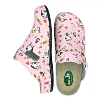 1014 -es női Dr Feet bőr papucs - rozsaszin orvos mintas