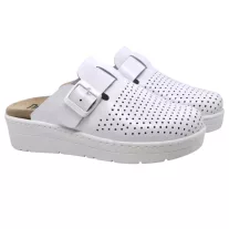 1021 -es női Dr Feet bőr papucs - feher