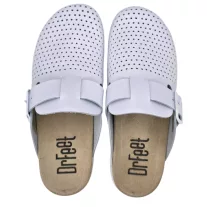 1021 -es női Dr Feet bőr papucs - feher