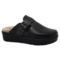 1021 -es női Dr Feet bőr papucs - fekete
