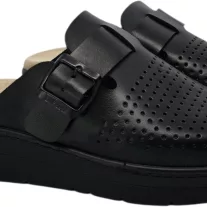 1021 -es női Dr Feet bőr papucs - fekete