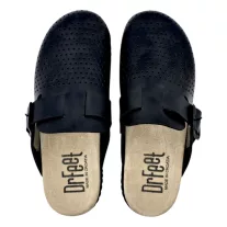 1021 -es női Dr Feet bőr papucs - fekete