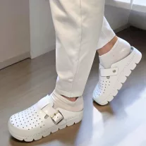 1100 -as női Dr Feet bőr papucs - feher