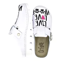 1100 -as női Dr Feet bőr papucs - feher - Live, love,woof