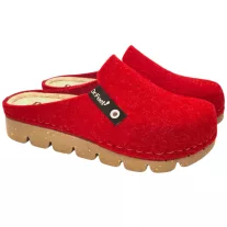 1107 -es női Dr Feet gyapju papucs - piros