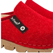 1107 -es női Dr Feet gyapju papucs - piros