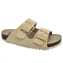 16003 -as női Dr Feet bőr papucs - natural bezs