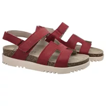 16015 -os női Dr Feet bőr szandal - piros