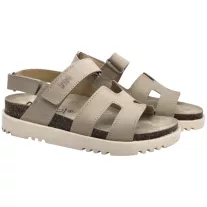 16015 -os női Dr Feet bőr szandal - vilagos barna
