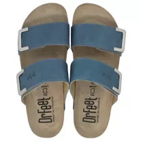 16016 -os női Dr Feet bőr papucs - kek