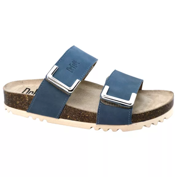 16016 -os női Dr Feet bőr papucs - kek 16016 -os női Dr Feet bőr papucs - kek