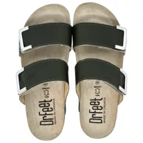 16016 -os női Dr Feet bőr papucs - zold