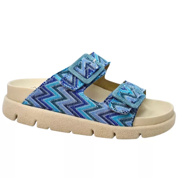 16019 -es női Dr Feet bőr papucs - kek mintas 16019 -es női Dr Feet bőr papucs - kek mintas