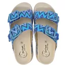 16019 -es női Dr Feet bőr papucs - kek mintas 16019 -es női Dr Feet bőr papucs - kek mintas