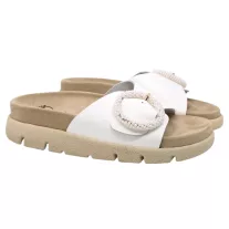 16028 -as női Dr Feet bőr papucs - feher