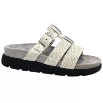 16030 -as női Dr Feet bőr papucs - halvany szürke