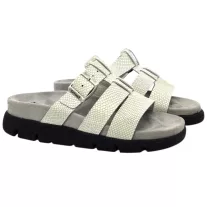 16030 -as női Dr Feet bőr papucs - halvany szürke