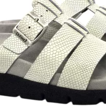 16030 -as női Dr Feet bőr papucs - halvany szürke