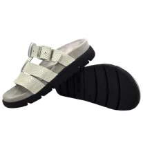 16030 -as női Dr Feet bőr papucs - halvany szürke