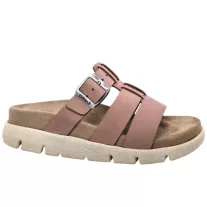 16030 -as női Dr Feet bőr papucs - puder rozsaszin