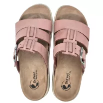 16030 -as női Dr Feet bőr papucs - puder rozsaszin