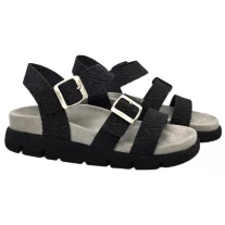 16031 -es női Dr Feet bőr papucs - fekete