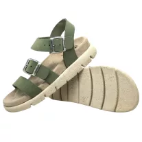 16031 -es női Dr Feet bőr papucs - vilagos zold