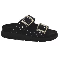 16034 -es női Dr Feet bőr papucs - fekete