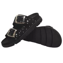 16034 -es női Dr Feet bőr papucs - fekete