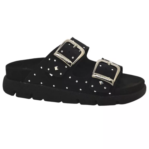 16034 -es női Dr Feet bőr papucs - fekete 16034 -es női Dr Feet bőr papucs - fekete