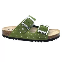 16034 -es női Dr Feet bőr papucs - zold