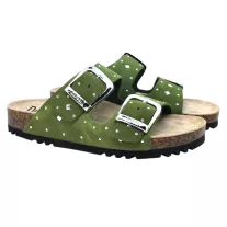 16034 -es női Dr Feet bőr papucs - zold