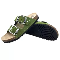 16034 -es női Dr Feet bőr papucs - zold