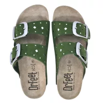 16034 -es női Dr Feet bőr papucs - zold