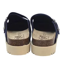 16202 -es női Dr Feet bőr papucs - sotet kek