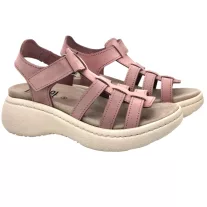 18000 -es női Dr Feet bőr papucs - puder rozsaszin