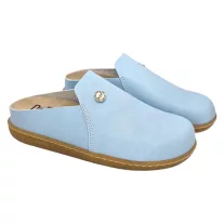   19000 -es női Dr Feet bőr papucs - vilagos kek - kivehető talpbetet