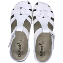 2018 -es női Dr Feet bőr szandal - feher