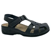 2018 -es női Dr Feet bőr szandal - fekete
