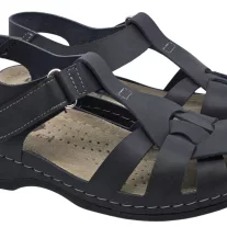 2018 -es női Dr Feet bőr szandal - fekete
