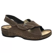 2084 -es női Dr Feet bőr szandal - sotet barna